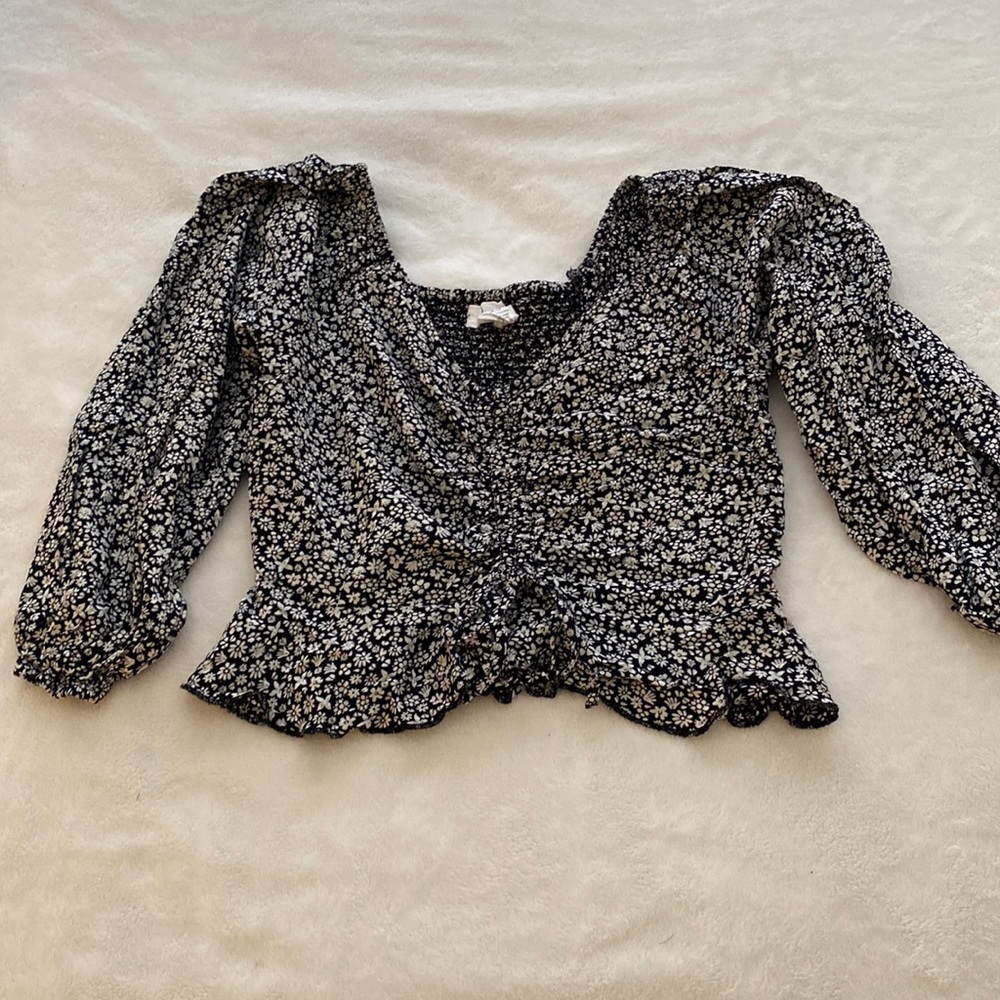 Japna Black and White Floral Top
